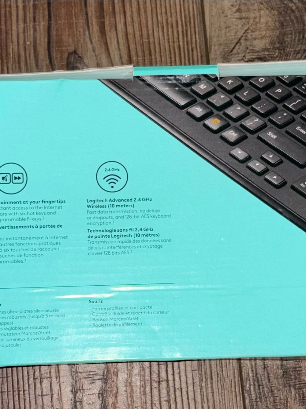 Logitech Black Keyboard with Teal Packaging Accent
